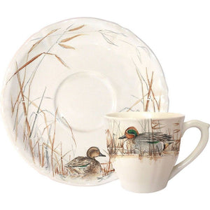 The Sologne Dinnerware Collection is a design by Estelle Rebottaro and presents true-to-life reproductions of the flaura and fauna of Sologne on the cream-colored faience earthenware. Made in France.﻿ 