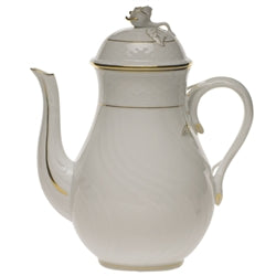 Open image in slideshow, Golden Edge Coffee Pot with Rose
