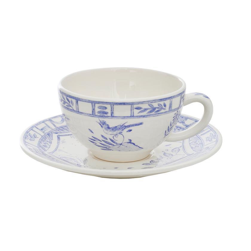 Oiseau Bleu & White Breakfast Cup and Saucer